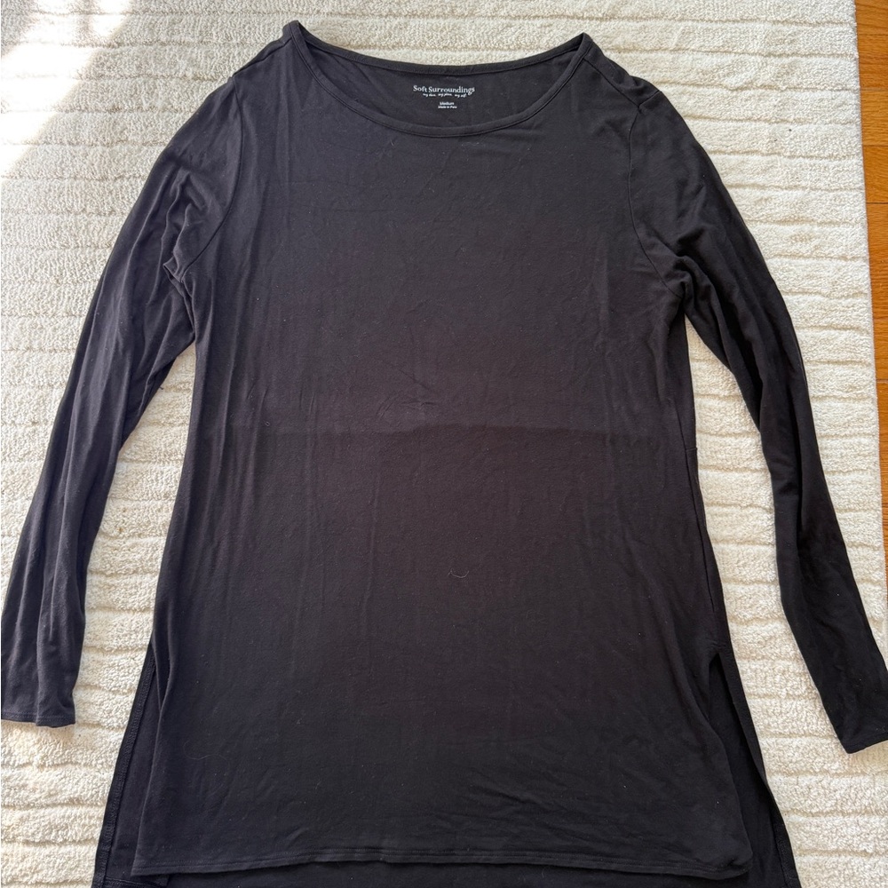 Soft Surroundings Long Sleeve Scoop Neck Women's Tunic Dress/Top